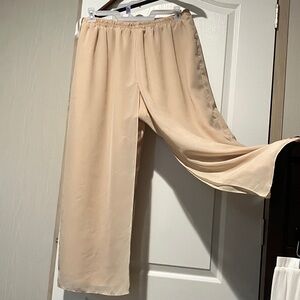 Chic Cream Wide Leg Women's Pants